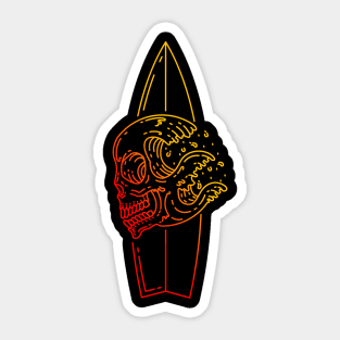 Skull Surfing Sticker